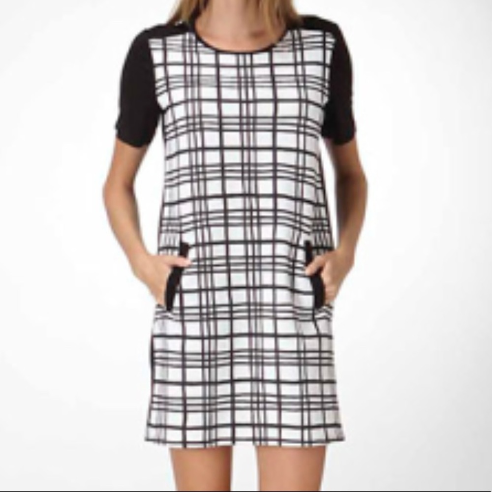 Black and White Windowpane Dress